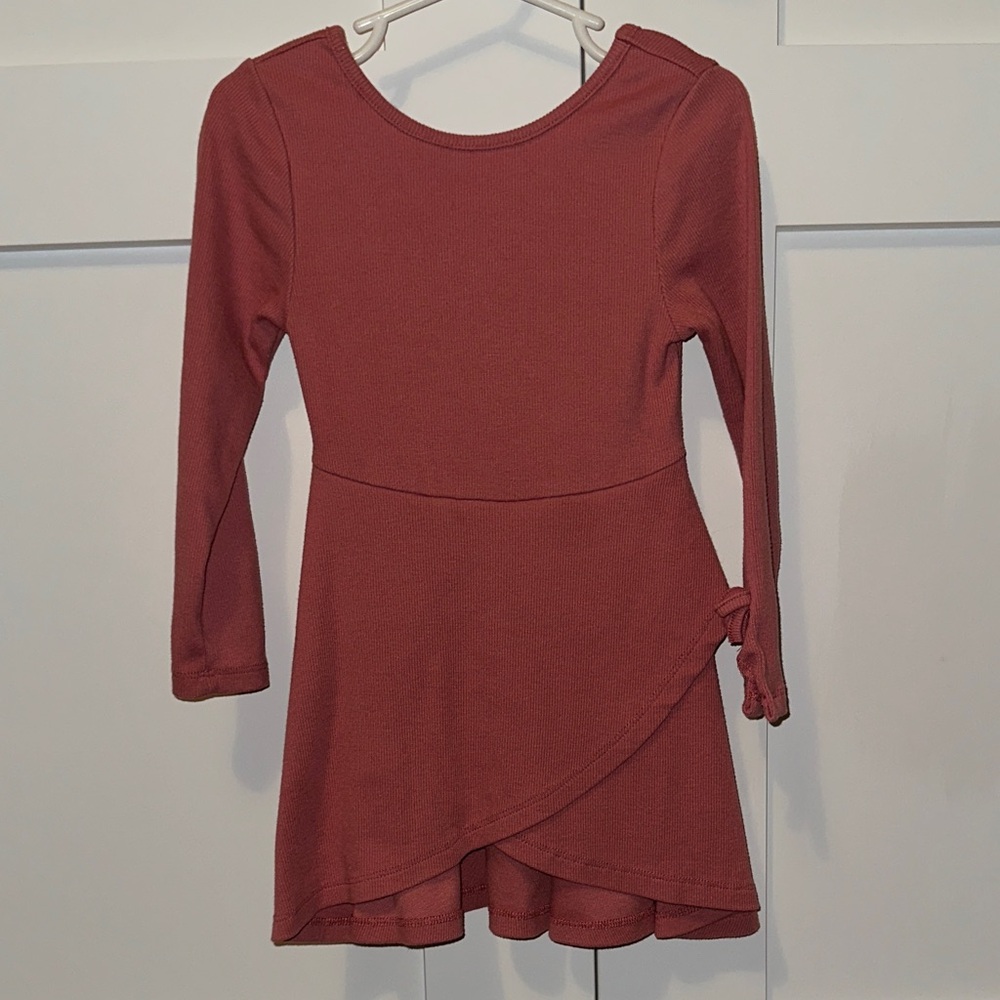 Kids Casual Dress in Rust Red